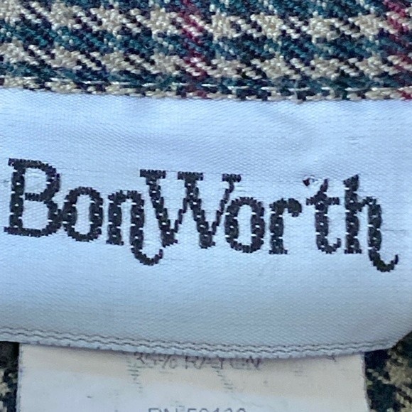 BonWorth Small Houndstooth Checked Bomber Jacket size XL- Petite - Picture 10 of 11